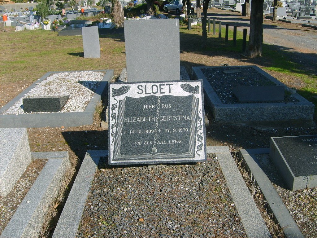 SLOET Elizabeth Gertstina 1909-1979