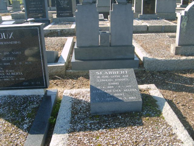 SLABBERT Edward Daniel 1897-1970 &amp; Margaretha Maria LE ROUX 1903-1989
