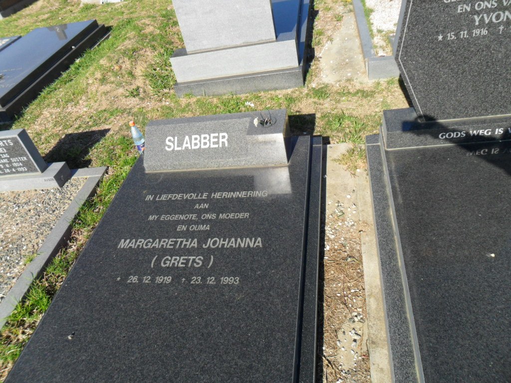 SLABBER Margaretha Johanna 1919-1993