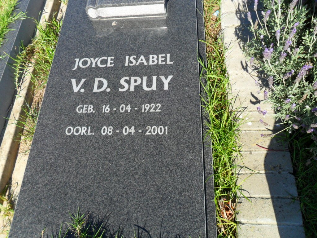 SPUY Joyce Isabel, v.d. 1922-2001