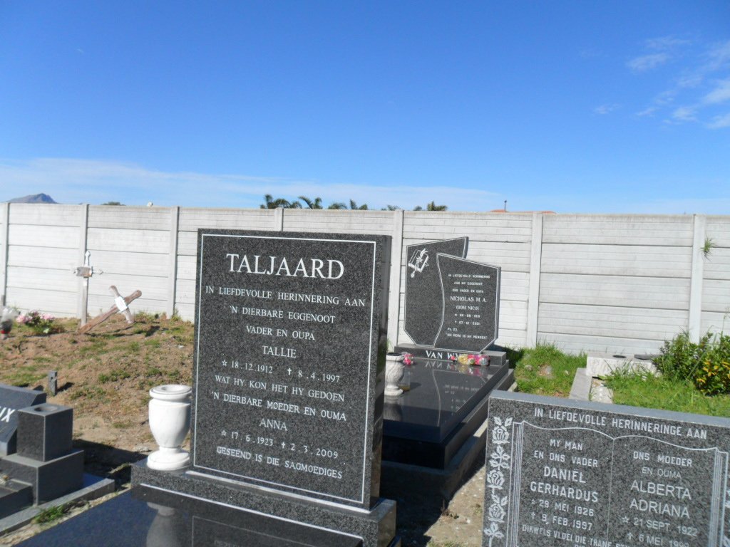TALJAARD Tallie 1912-1997 &amp; Anna 1923-2009