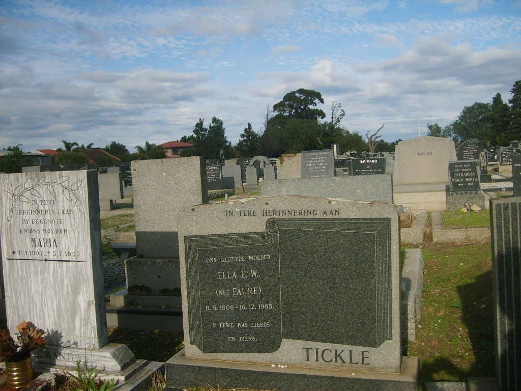 TICKLE Ella E.W. nee FAURE 1906-1963