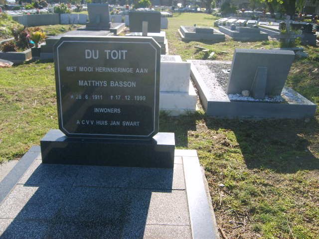 TOIT Matthys Basson, du 1911-1999
