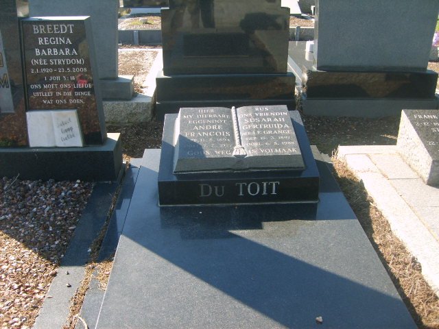 TOIT Andre Francois, du 1894-1977 &amp; Susara Gertruida LE GRANGE 1897-1988