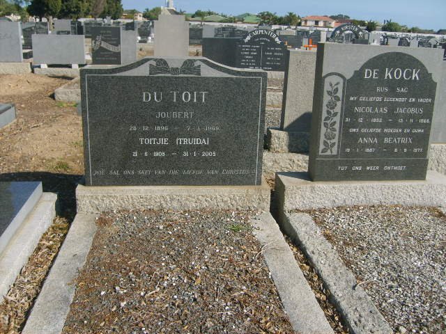 TOIT Joubert, de 1896-1969 &amp; Truida 1909-2005