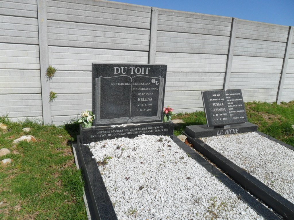 TOIT Helena, du 1949-2002 :: LE RICHE Susara Johanna -2002