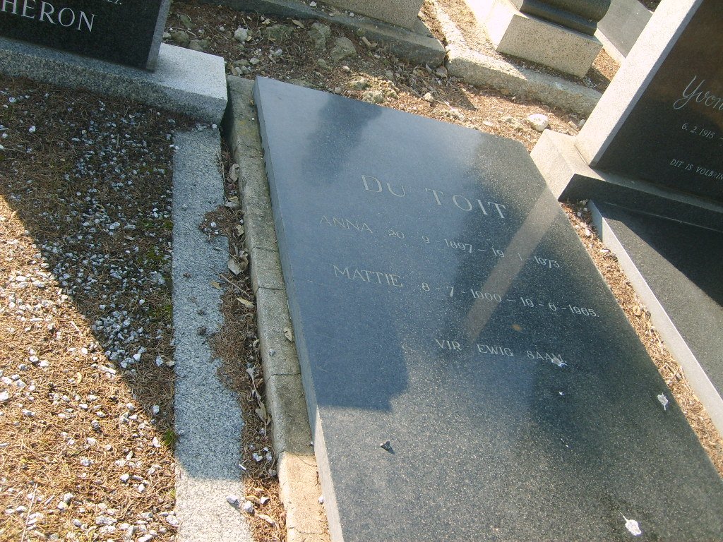 TOIT Mattie, de 1900-1965 &amp; Anna 1907-1973
