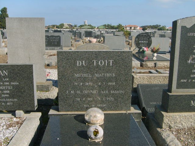 TOIT Michiel Matthys, de 1892-1968 &amp; J.M.H. BASSON 1891-1975