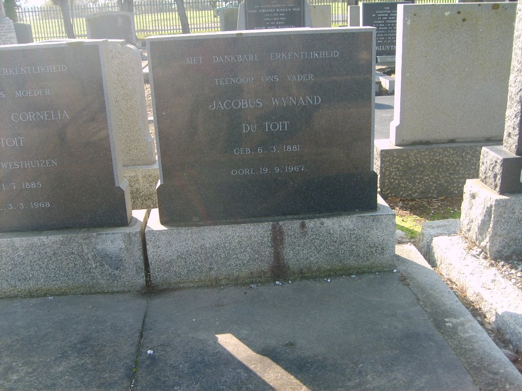 TOIT Jacobus Wynand de 1881-1967