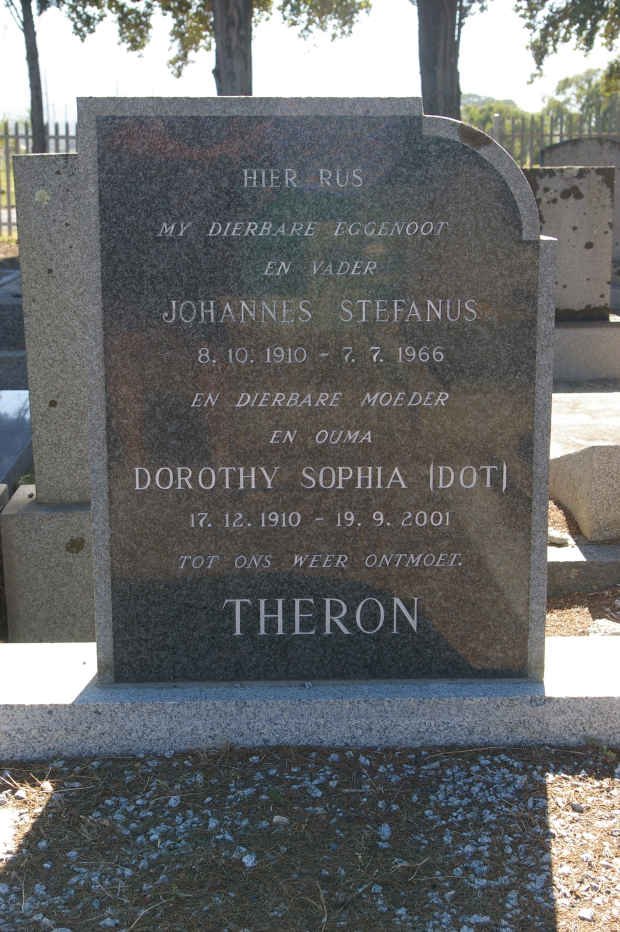 THERON Johannes Stefanus 1910-1966 &amp; Dorothy Sophia 1910-2001