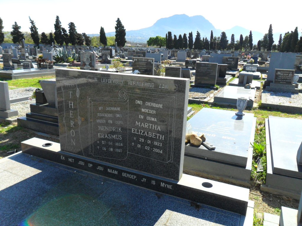 THERON Hendrik Erasmus 1924-1997 &amp; Martha Elizabeth 1923-2004