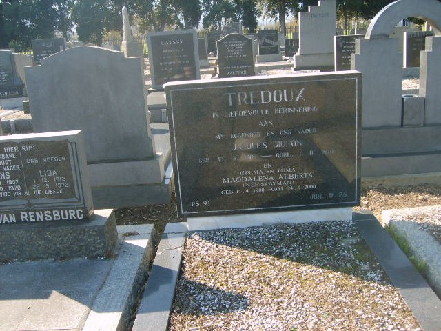 TREDOUX Jacobus Gideon 1907-1970 &amp; Magdalena Alberta SAAYMAN 1908-2000
