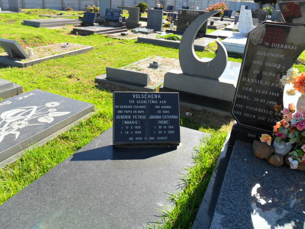 VOLSCHENK Hendrik Petrus 1918-1996 &amp; Johanna Catharina 1914-2002