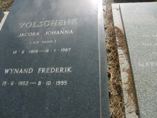VOLSCHENK Wynand Frederik 1903-1995 &amp; Jacoba Johanna RAUCH 1906-1987