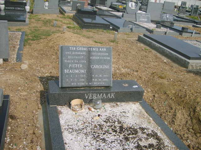 VERMAAK Pieter Beaumont 1910-1991 & Caroline 1913-2003