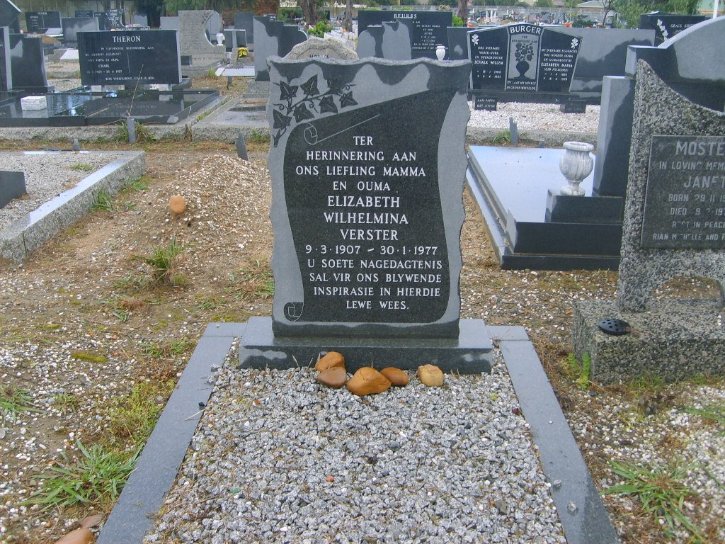 VERSTER Elizabeth Wilhelmina 1907-1977