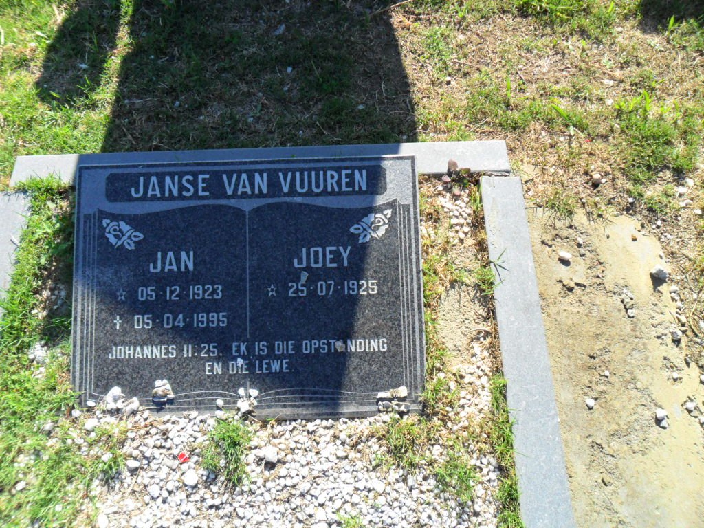 VUUREN Jan, Janse van 1923-1995 &amp; Joey 1925-