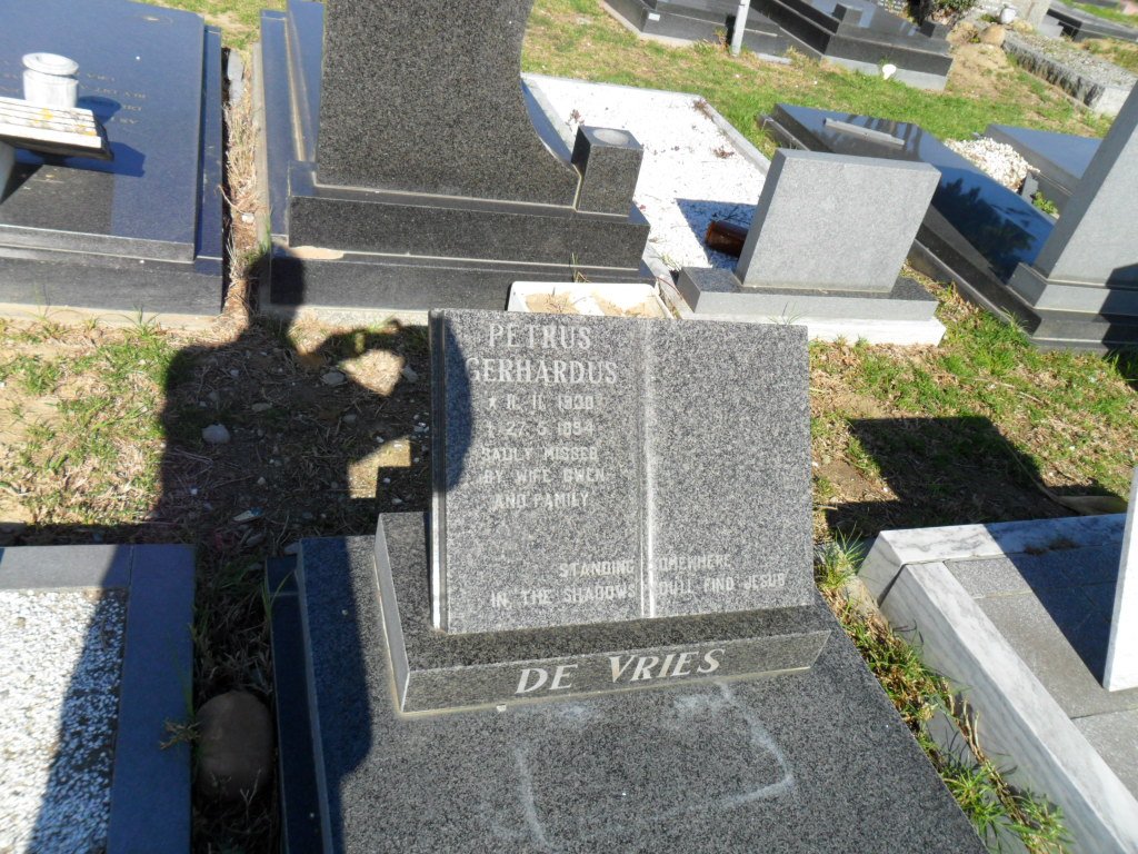 VRIES Petrus Gerhardus, de 1930-1994