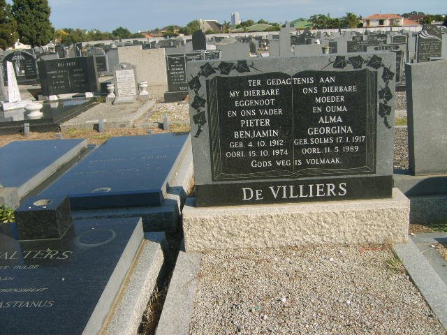 VILLIERS Pieter Benjamin, de 1912-1974 &amp; Alma Georgina SOLMS 1917-1989