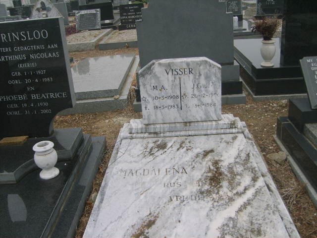 VISSER M.A. 1908-1983 &amp; J.G. ?-1984 :: VISSER Magdalena Jane