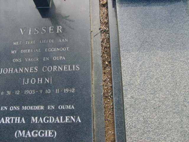 VISSER Johannes Cornelis 1903-1992 &amp; Martha Magdalena
