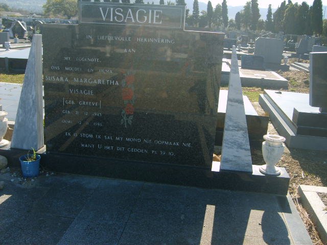 VISAGIE Susara Margaretha nee GREEVE 1943-198?