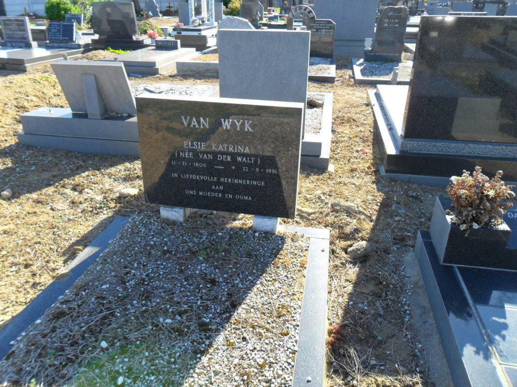WYK Elsie Katrina, van nee VAN DER WALT 1906-1991
