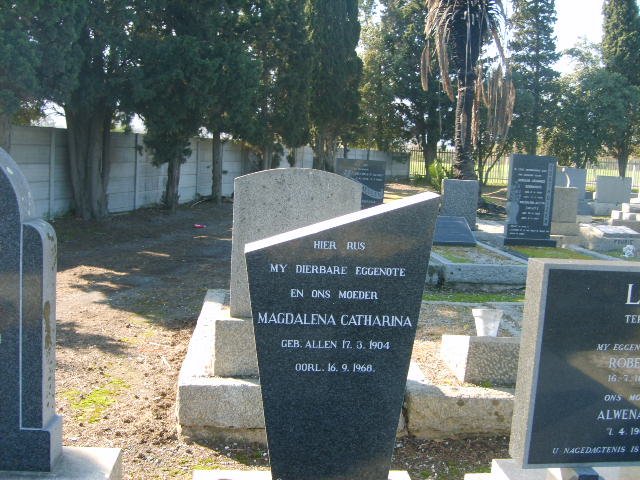 WYK Magdalena Catharina, van nee ALLEN 1904-1968