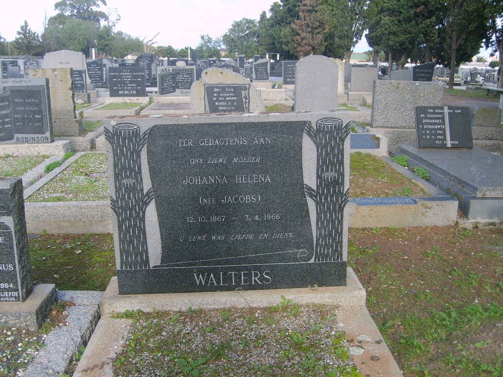 WALTERS Johanna Helena nee JACOBS 1867-1966