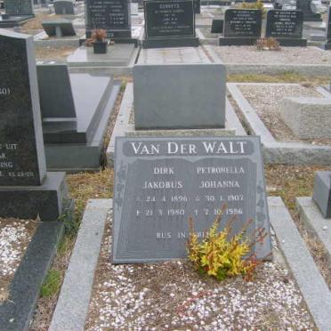 WALT Dirk Jacobus, van der 1896-1980 &amp; Petronella Johanna 1907-1986