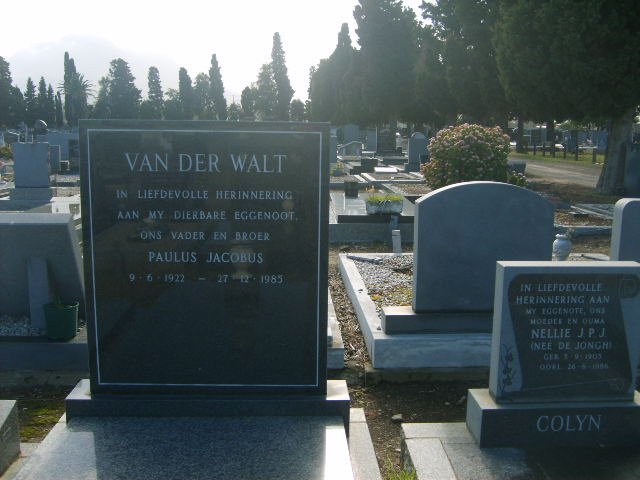 WALT Paulus Jacobus, van der 1922-1985