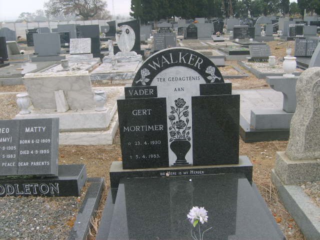 WALKER Gert Mortimer 1930-1983