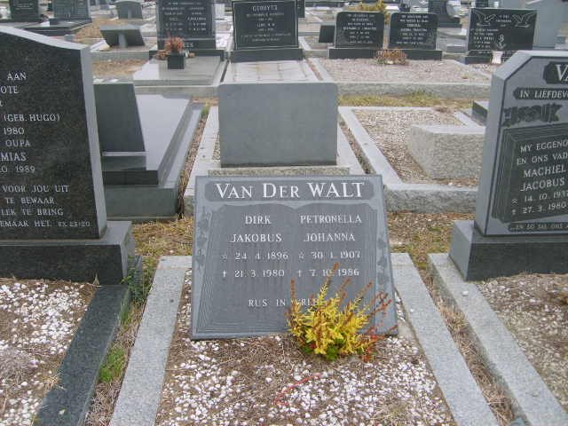WALT Dirk Jacobus, van der 1896-1980 &amp; Petronella Johanna 1907-1986
