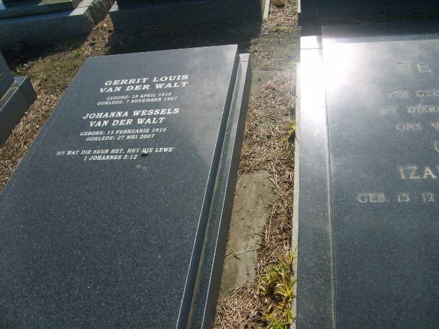 WALT Gerrit Louis, van der 1918-1987 &amp; Johanna Wessels 1918-2007