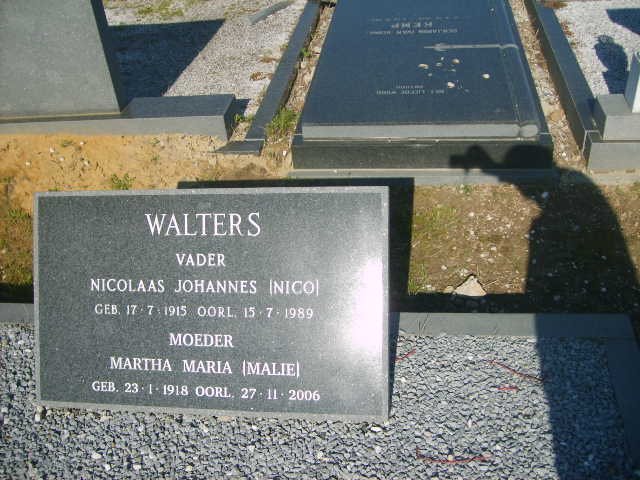 WALTERS Nicolaas Johannes 1915-1989 &amp; Martha Maria 1918-2006