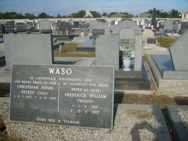 WASO Frederick William 1926-1985 :: WASO Christiaan Johan Petrus 1932-1987
