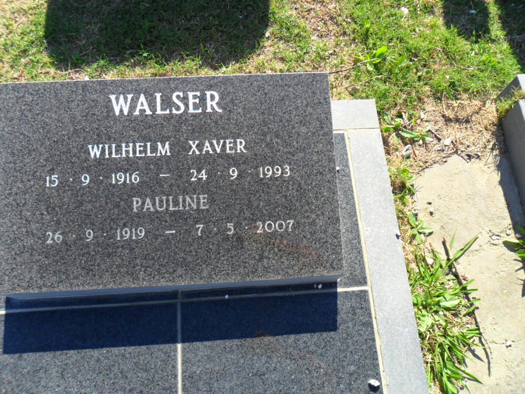 WALSER Wilhelm Xaver 1916-1993 &amp; Pauline 1919-2007