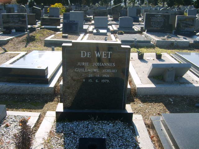 WET Jurie Johannes Guillaume, de 1921-1979