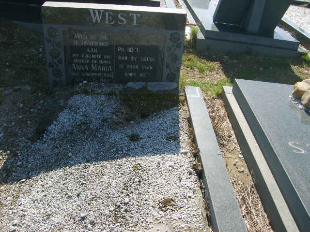 WEST Anna Maria nee VAN DER MERWE