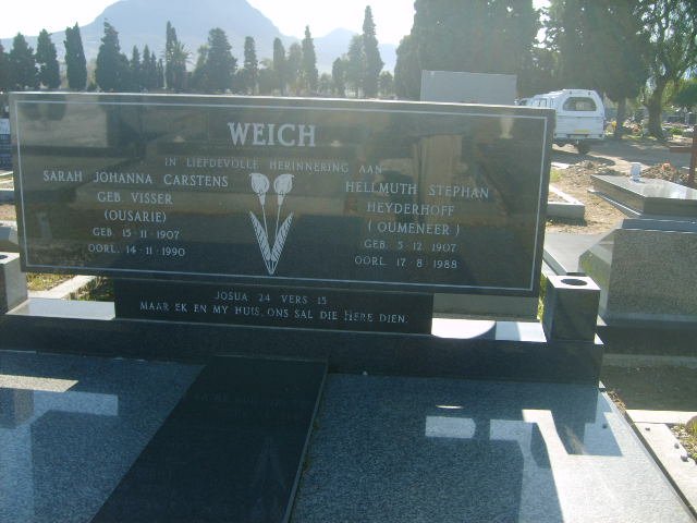 WEICH Hellmuth Stephan Heyderhoff 1907-1988 &amp; Sarah Johanna Carstens VISSER 1907-1990