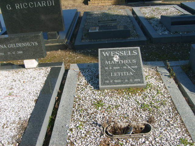 WESSELS Matthues 1884-1926 &amp; Letitia 1889-1976