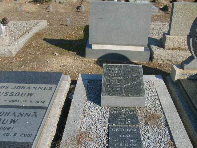 WESTHUIZEN Jim, van der 1906-???? &amp; Catherina Petronella ????-1970 :: OKTOBER Elsa 1945-2007