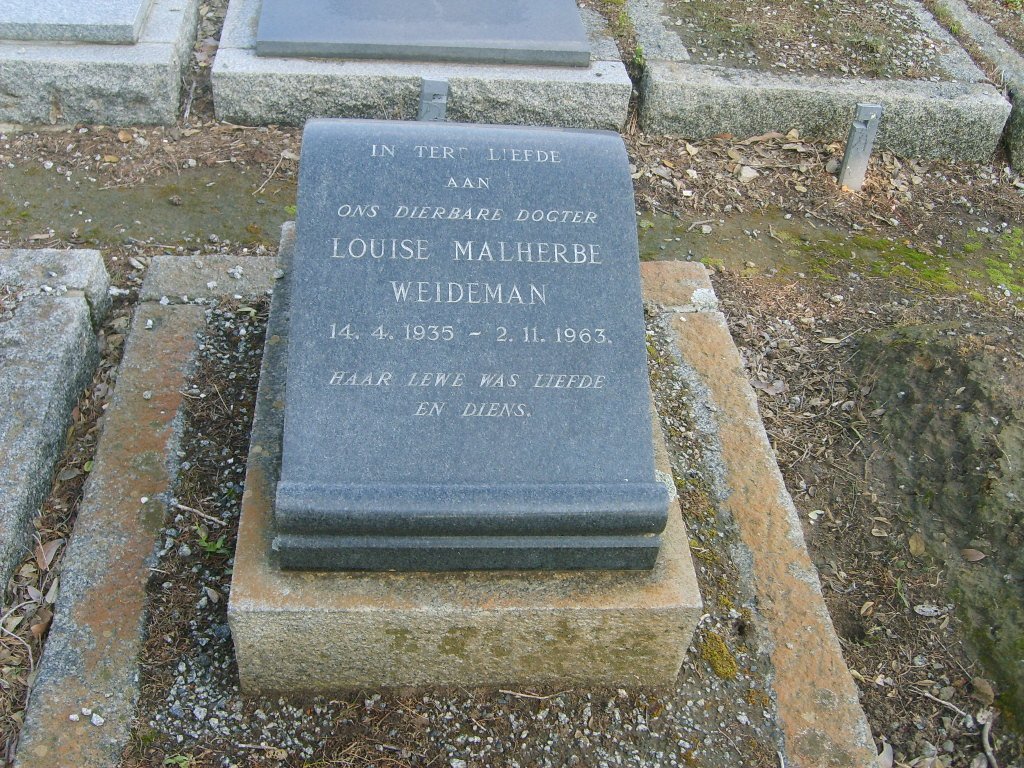 WEIDEMAN Louise Malherbe 1935-1963
