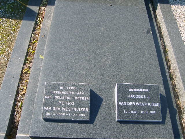 WESTHUIZEN Jacobus J., van der 1935-2009 &amp; Petro 1938-1995