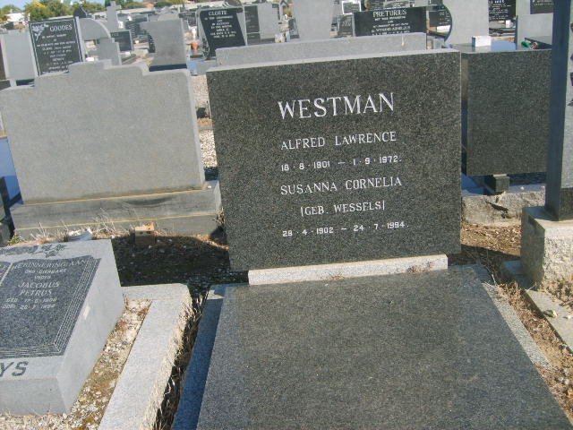 WESTMAN Alfred Lawrence 1901-1972 &amp; Susanna Cornelia WESSELS 1902-1994