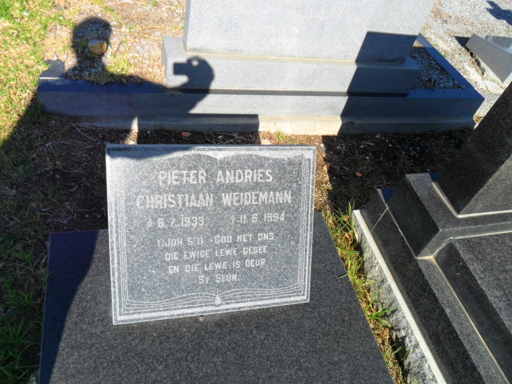 WEIDEMANN Pieter Andries Christiaan 1933-1994