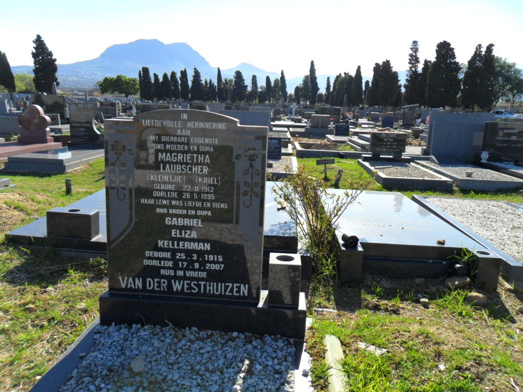 WESTHUIZEN Gabriel Eliza Kellerman, van der 1915-2007 &amp; Magrietha Laubscher nee KRIEL 1912-1995