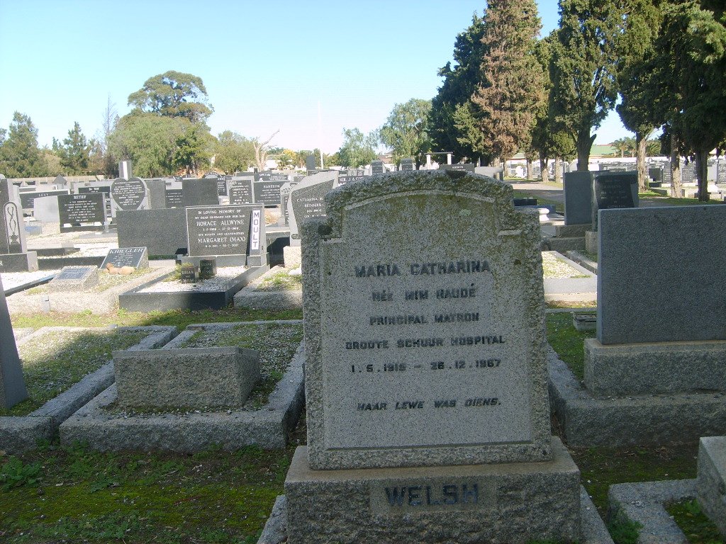 WELSH Maria Catharina nee NAUDE 1915-1967