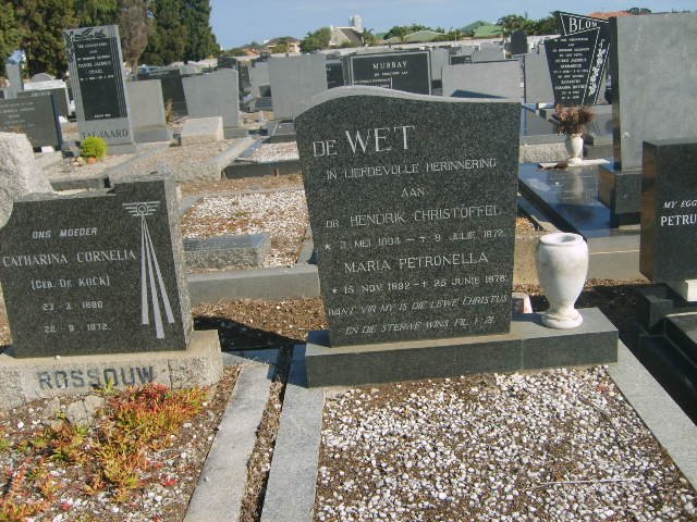 WET Hendrik Christoffel, de 1894-1972 &amp; Maria Petronella 1892-1978