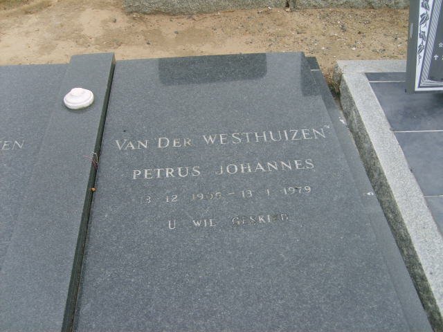 WESTHUIZEN Petrus Johannes, van der 1905-1979